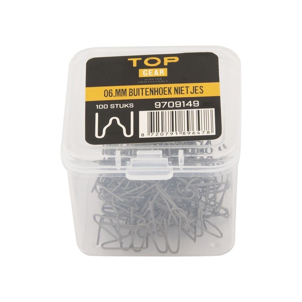 topgear 0,6 mm buitenhoek nietjes voor kunststof laspistool 100 stuks