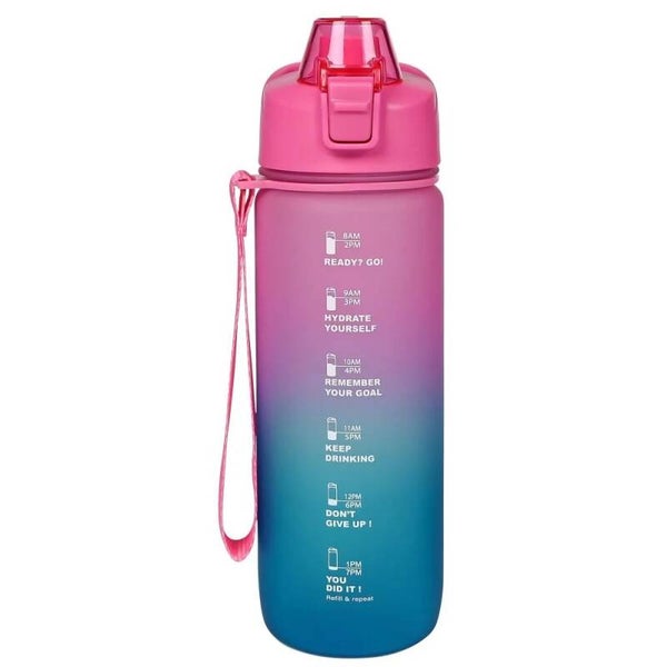 Drinkfles 750 ml blauw/ roze