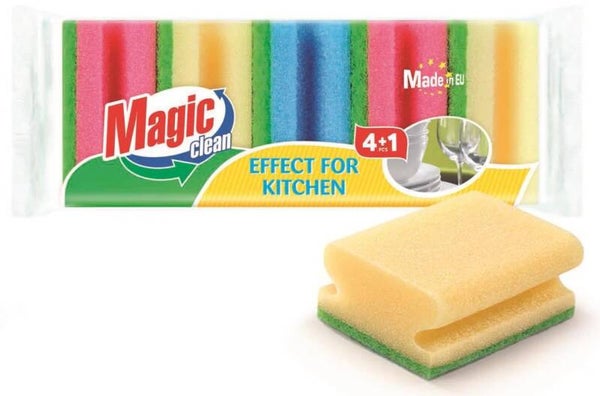 Magic Clean  Schuurspons  met grip 5 dlg