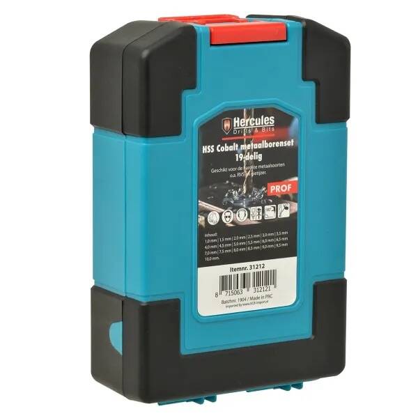 Hercules 19-delige metaalborenset Cobalt 1-10mm, per 0,5mm