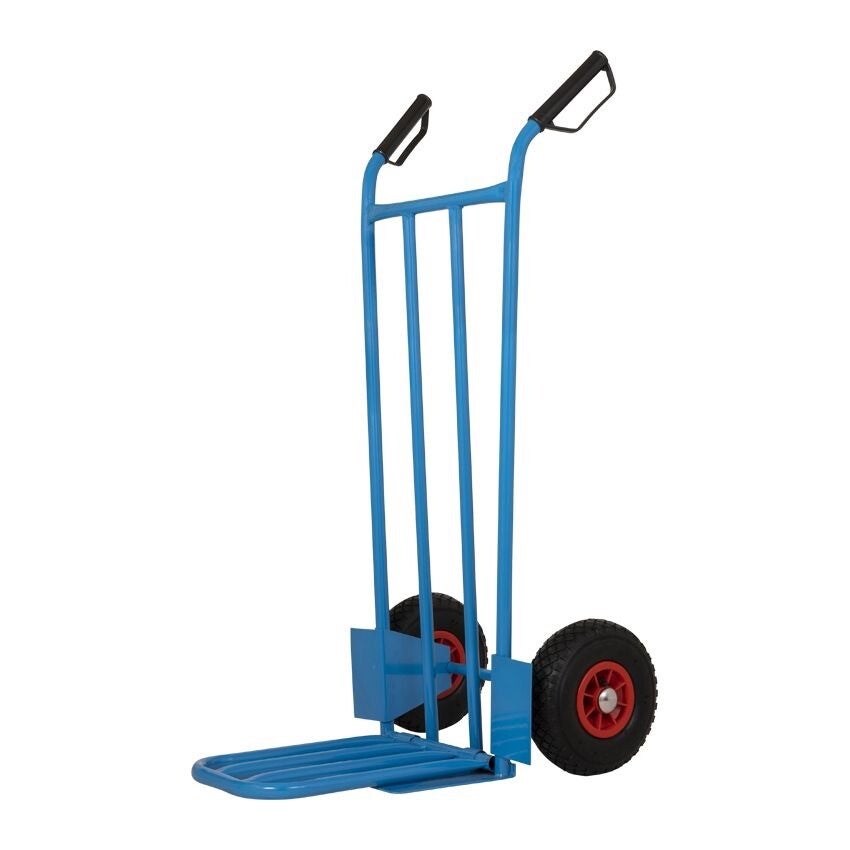 steekwagen blauw + klep 200 kg.