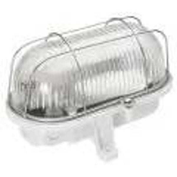 bulleye 17cm e27 glas + kunststof korf ip54 wit