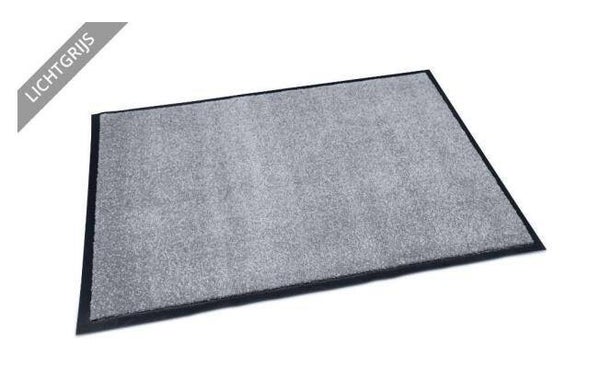 Deur, schoonloop mat 90 x 150 cm lichtgrijs uni