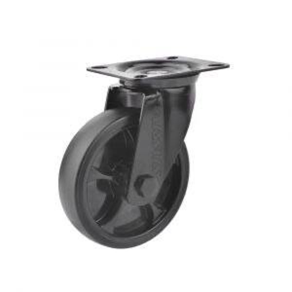 tarsus zwenkwiel 125 mm. volledig zwart