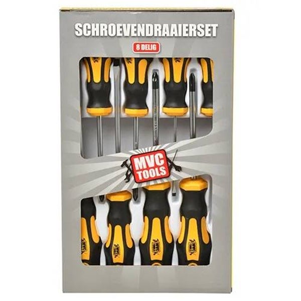 Schroevendraaierset 8-delig kruis en plat