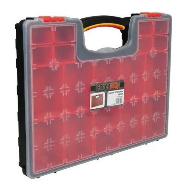 Stockbox Kunststof koffer met uitneembare bakjes groot