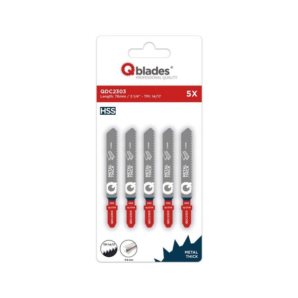 Qblades Decoupeerzaagblad Dik Metaal, HSS, 76mm