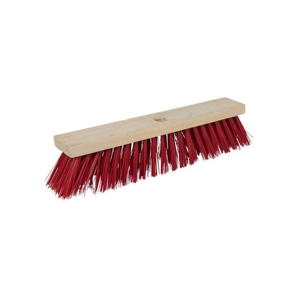 straatbezem nylon rood 40 cm. (zonder steel)
