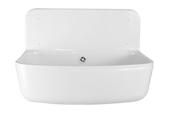 uitstortgootsteen kunststof wit