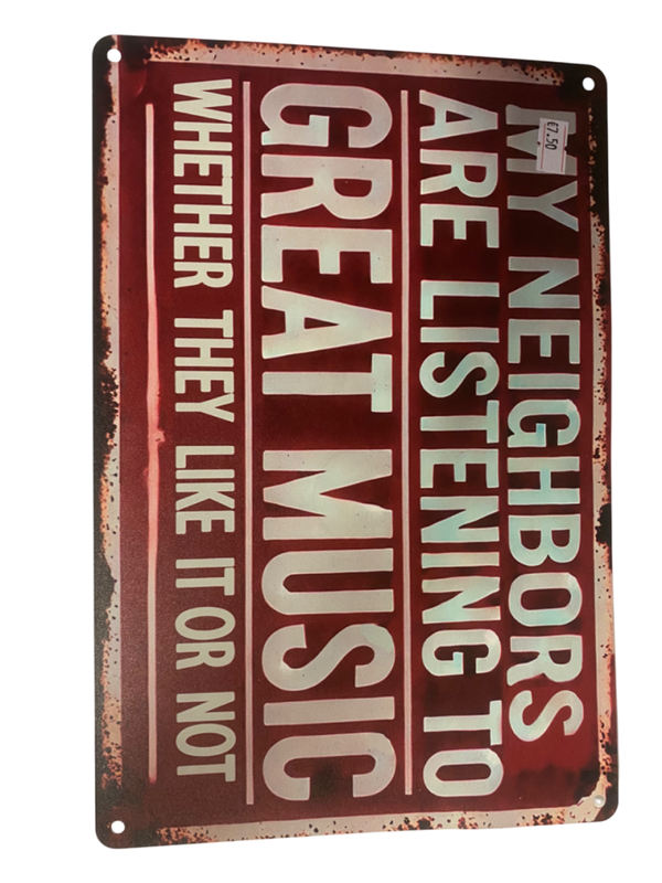 Metalenwandbord great music