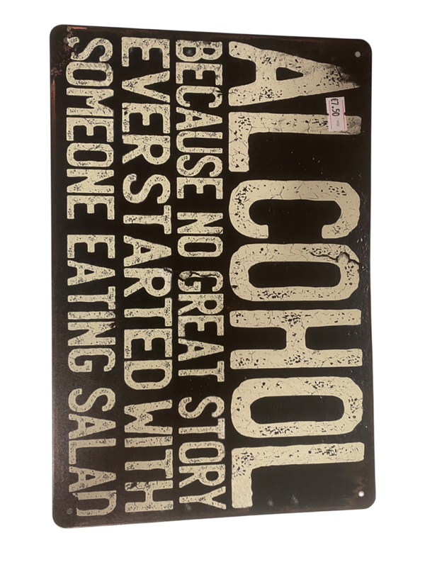 Metalenwandbord alcohol