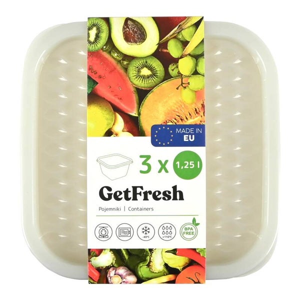 Vershoudbakjes 1,25 ltr 3 dlg
