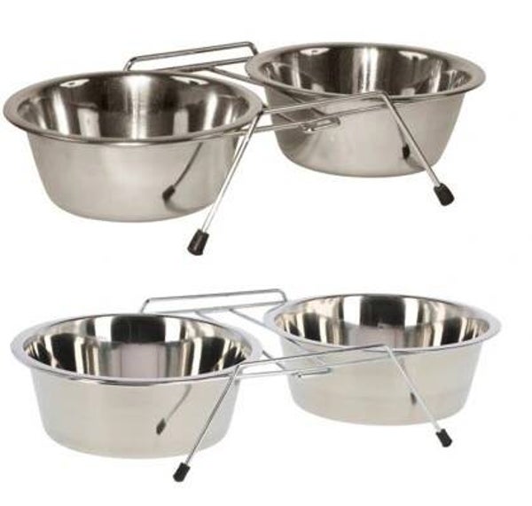 Houder voor 2 bakjes incl. 2 x bakje