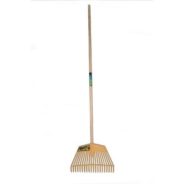 Eurotool Bladhark -MM- 45cm - 20tds, geel kunststof, met steel 160cm