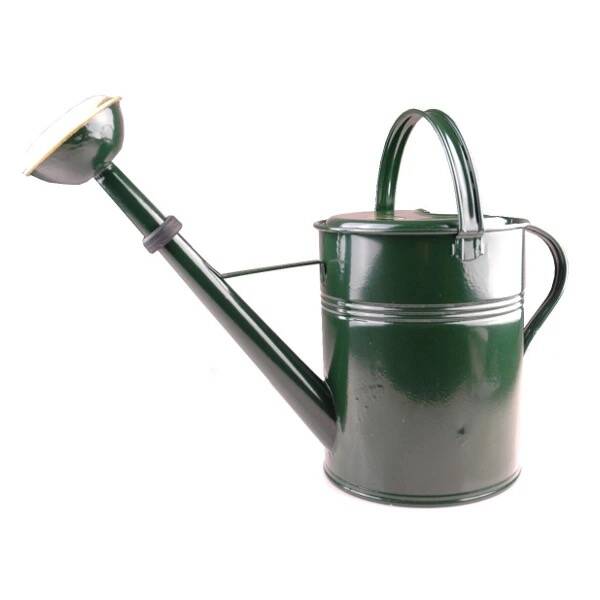 Gieter groen gelakt, messing broes, 9L