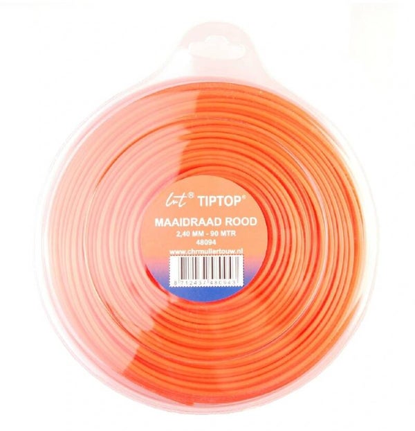 Trimdraad / Maaidraad rood  1.6mm, 100m.