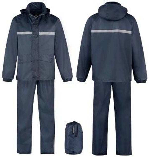 Regenpak met Reflectie streep Donkerblauw