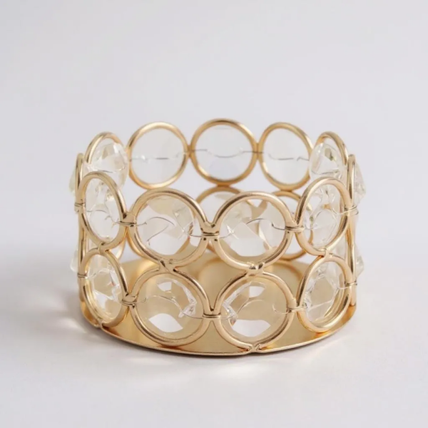 Gold Crystal Tea Candle Holder