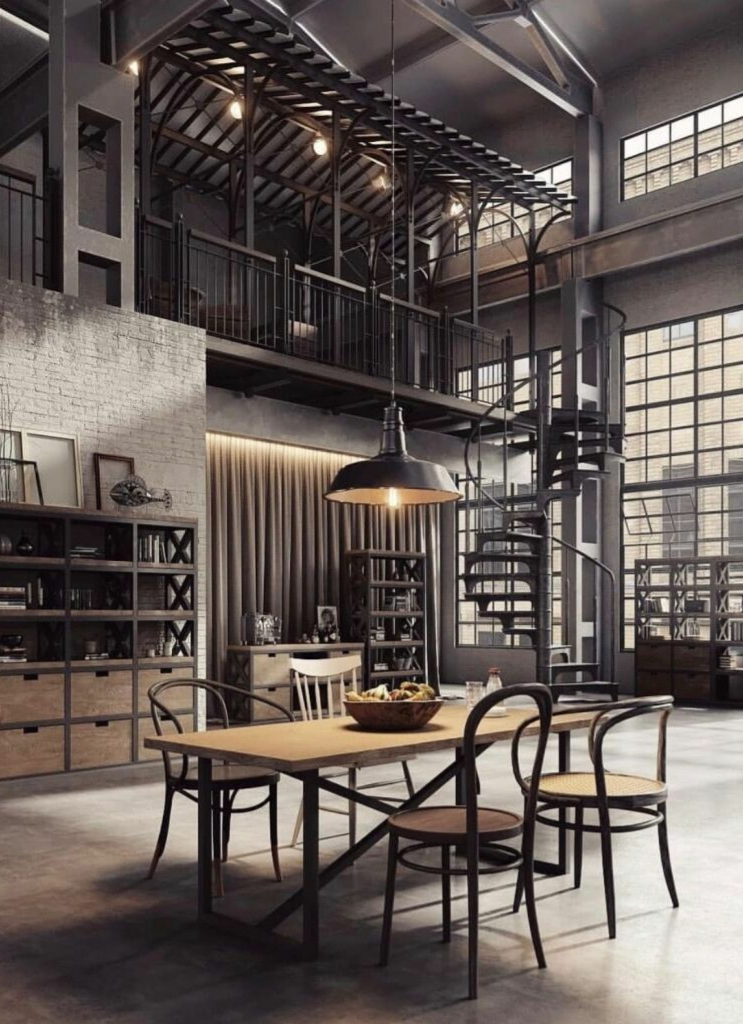 Industriele interieur stijl