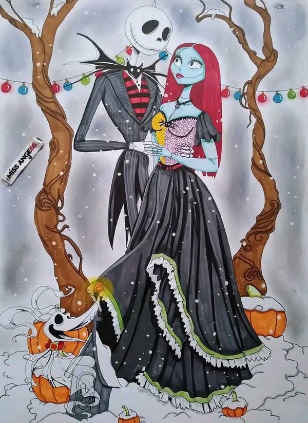 Jack 🎃 Sally 🪡 et Zéro 🐶 [illustration]