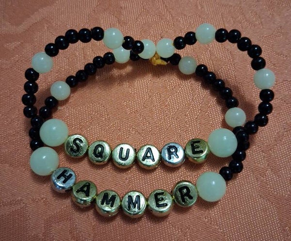 Double Bracelets Square Hammer 💚🖤