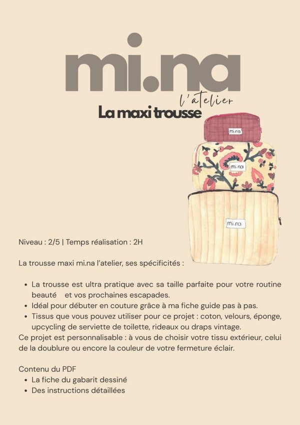 Fiche détaillée et gabarit PDF - Trousse MAXI