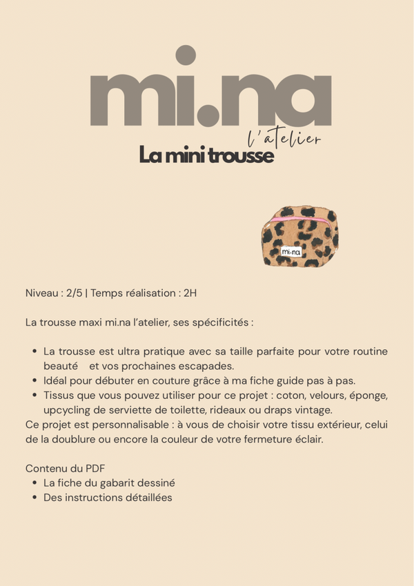 Fiche détaillée et gabarit PDF - Trousse MINI