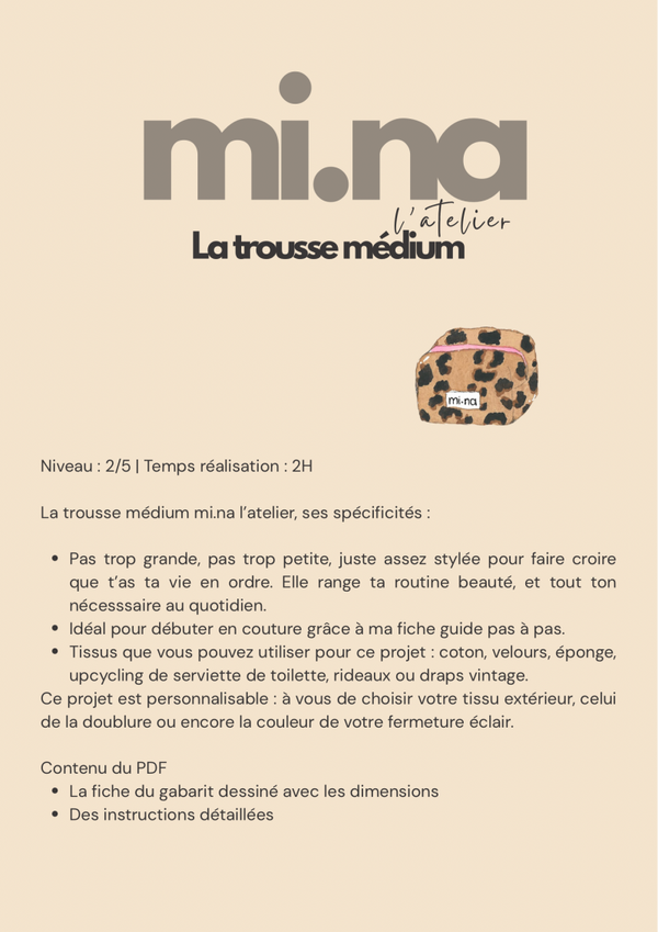 Fiche détaillée et gabarit PDF - Trousse MÉDIUM