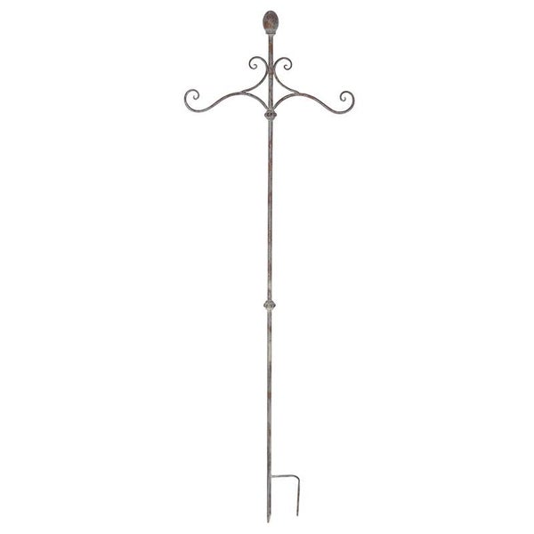 Brocante stijl tuinprikker met dubbele Haak