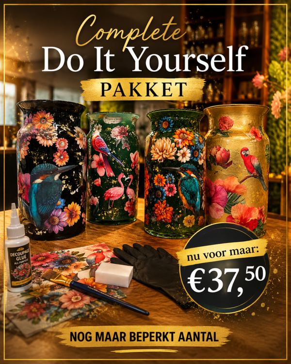 DIY pakket Decoupage vaas