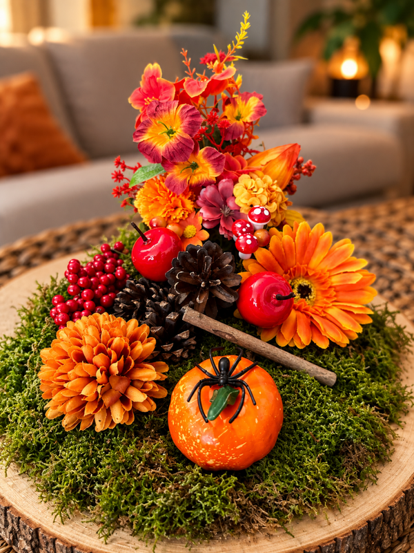 DIY herfststukje op oase bol.