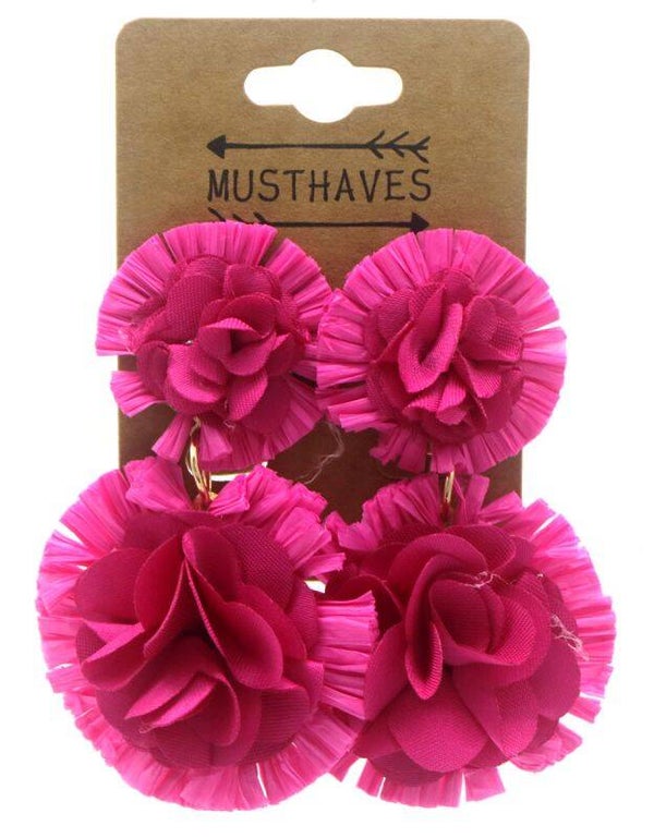 Statement Earrings Flowers Pink