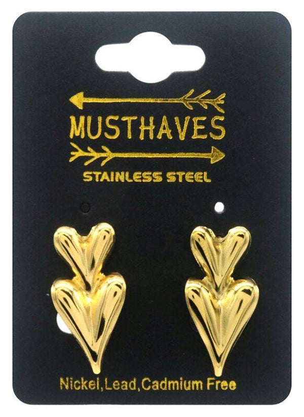 Steel Earrings Hearts