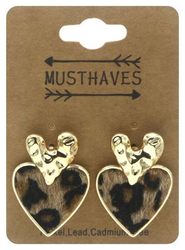 Fashion Earrings Heart Leopard