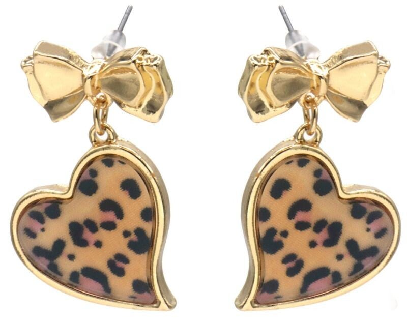 Fashion Earrings Hearts Leopard