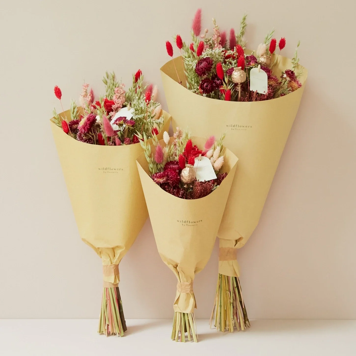 Dried Flowers - Field bouquet - Red Allure