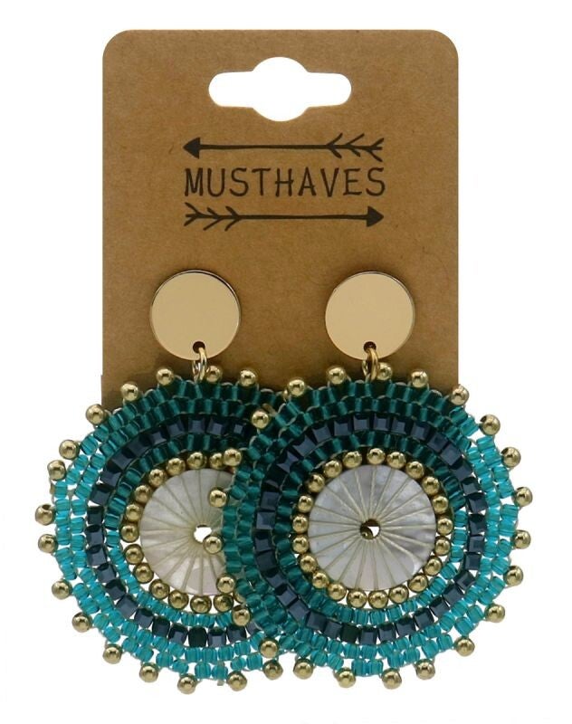 Statement oorbellen blauw