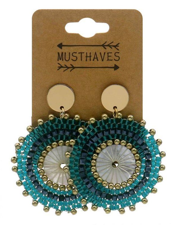 Statement oorbellen blauw