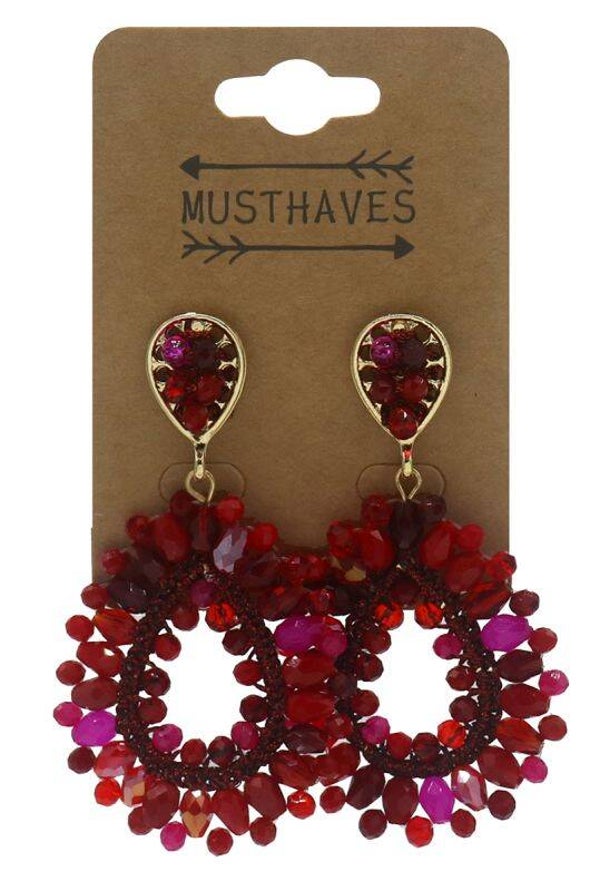 Statement oorbellen bordeaux