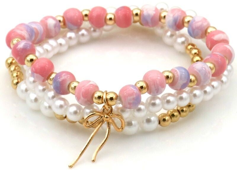 Armbanden set roze