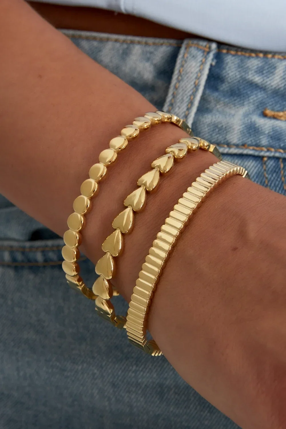 RVS armband met hartmotief