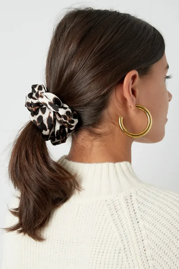 Scrunchies Wild tiger - Bruin 2 stuks