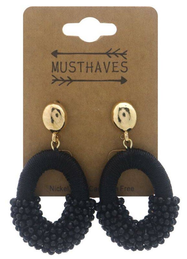Earrings Faceted Glassbeads black