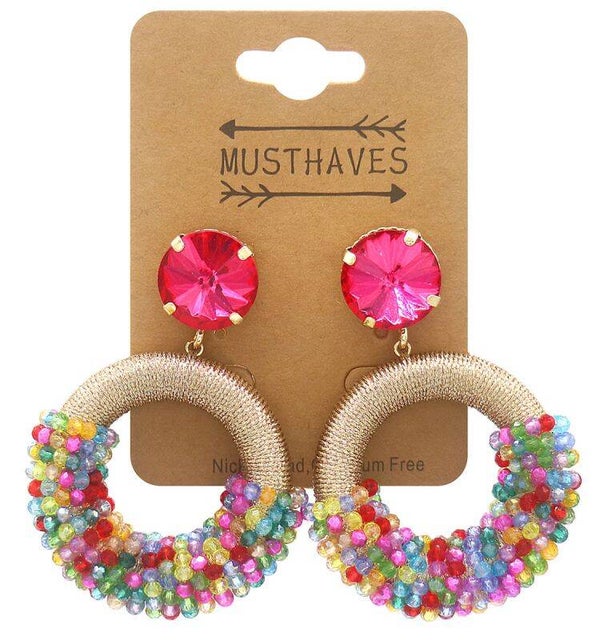 Earrings Faceted Glass Beads