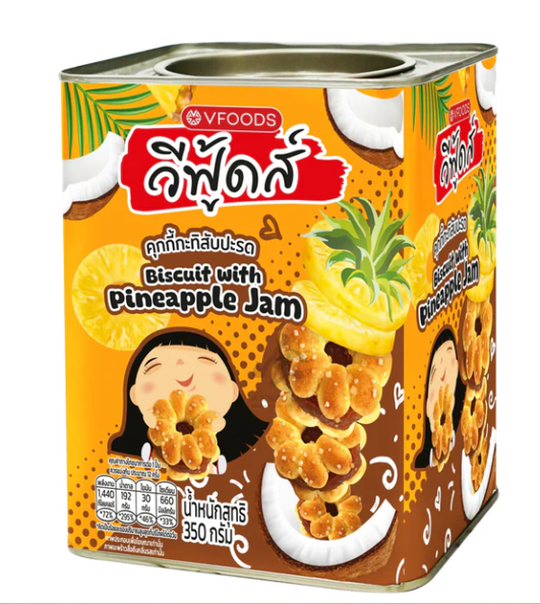 COCONUT BISCUIT WITH PINEAPPLE JAM 350g V-FOODS