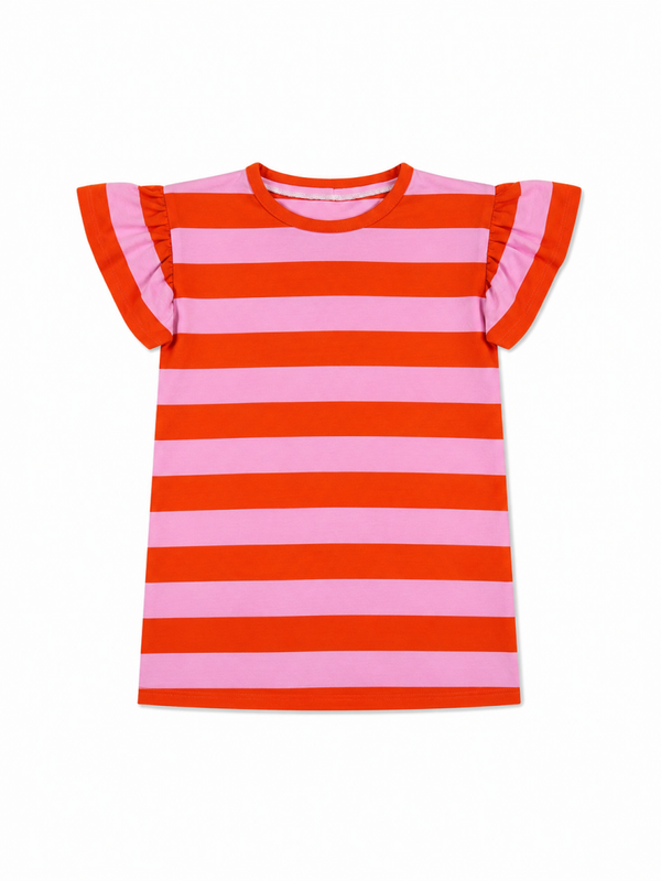 Jurk streep roze