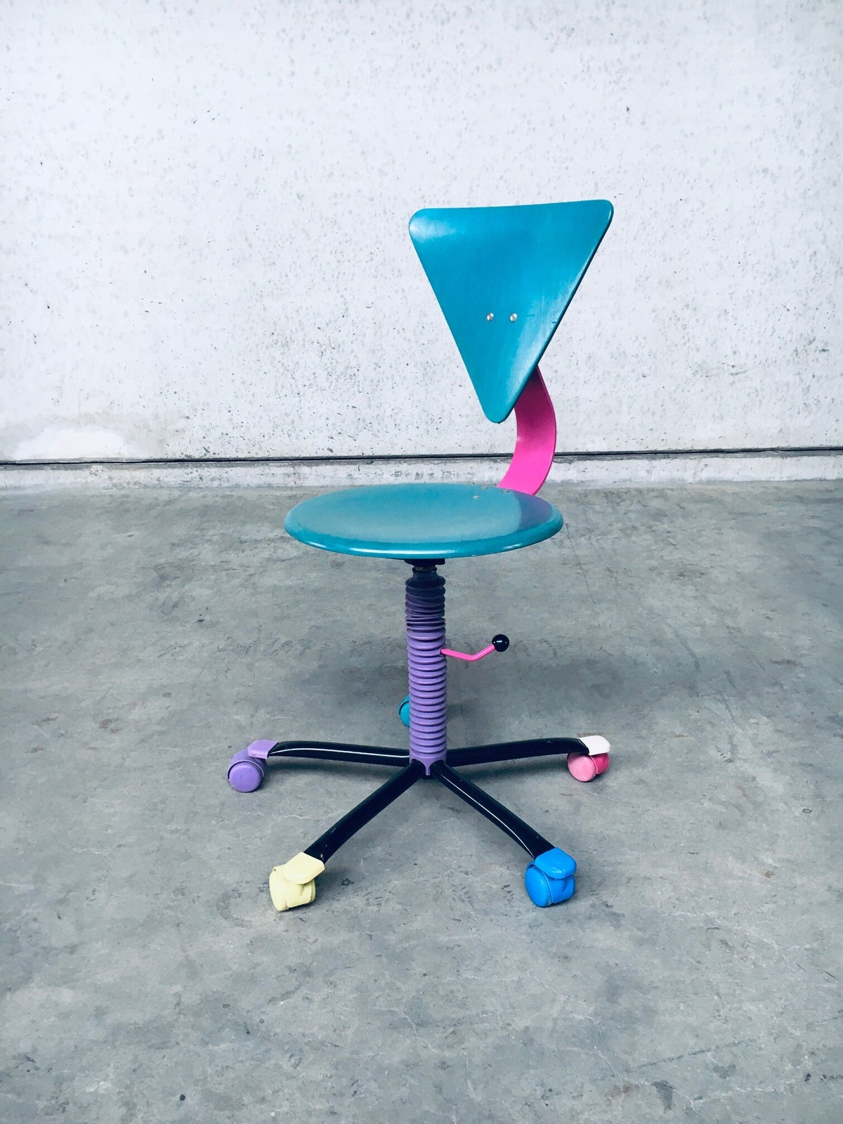1980's Memphis Design Style Colorful Desk Office Chair