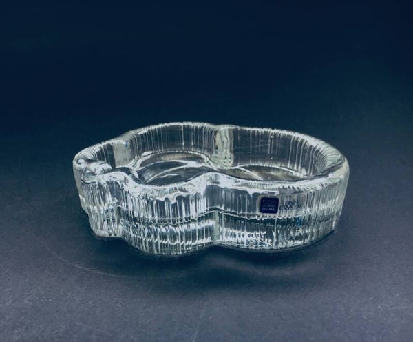 Finn Crystal CUMULUS Low Glass Dish by Arabia Finland, 1980's