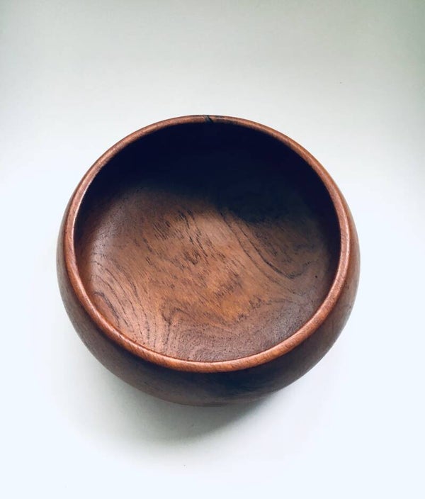 Vintage Midcentury Modern Scandinavian Design Teak Fruit Bowl, Denmark 1960's - 2