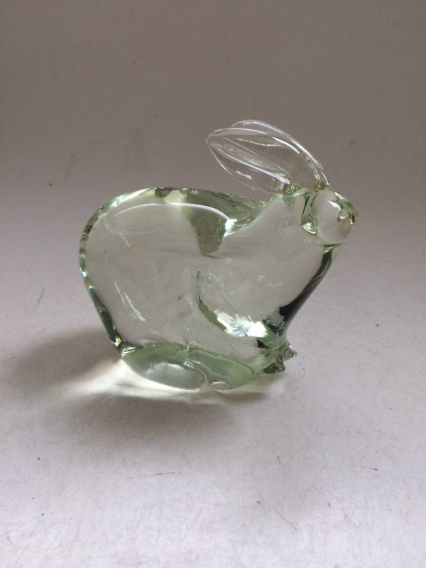 1960's Scandinavian Design Art Glass Rabbit Paper Weight